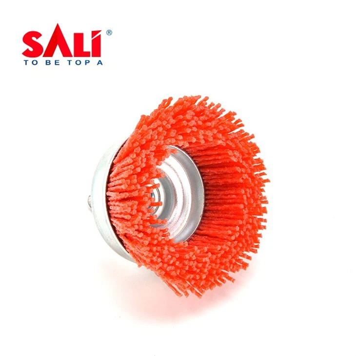 فرشاة كأس سلك نايلون مع ساق