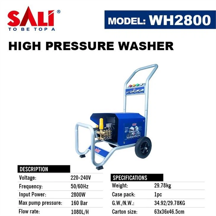 SALI تدفع باليد آلة تنظيف كبيرة متعددة الوظائف عالية الضغط