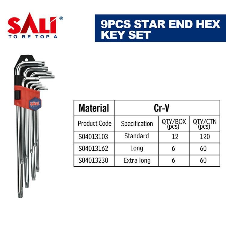 مجموعة مفاتيح سداسية على شكل كرة / نجمة / سداسية من 9 قطع