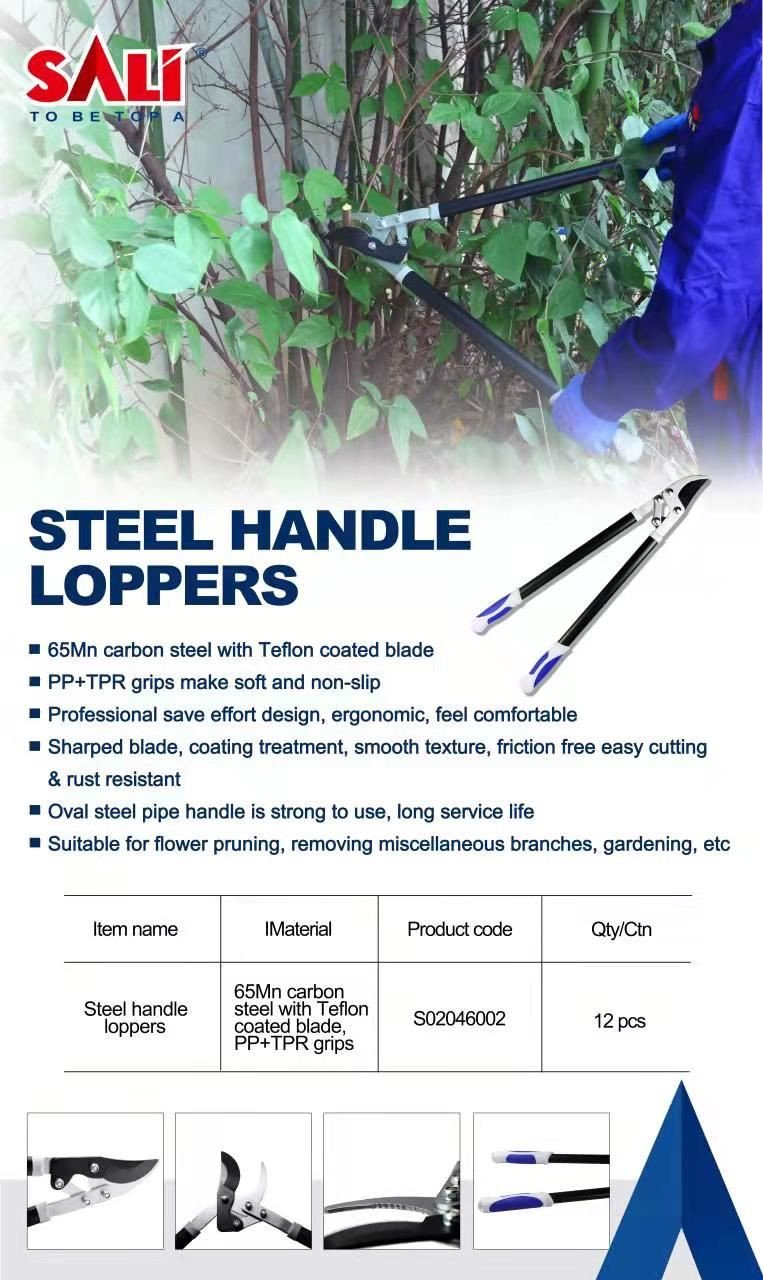 سالي مقبض حديد تلسكوبي مزدوج اللون مقص فرع سميك