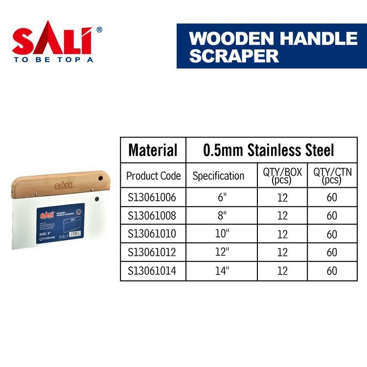 S13061006 (2) SALI مقبض خشبي مكشطة وسكين المعجون