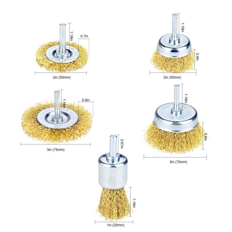 5 SALI جديد وصول النحاس الأسلاك فرشاة مجموعة مع 45 # الصلب هانلد