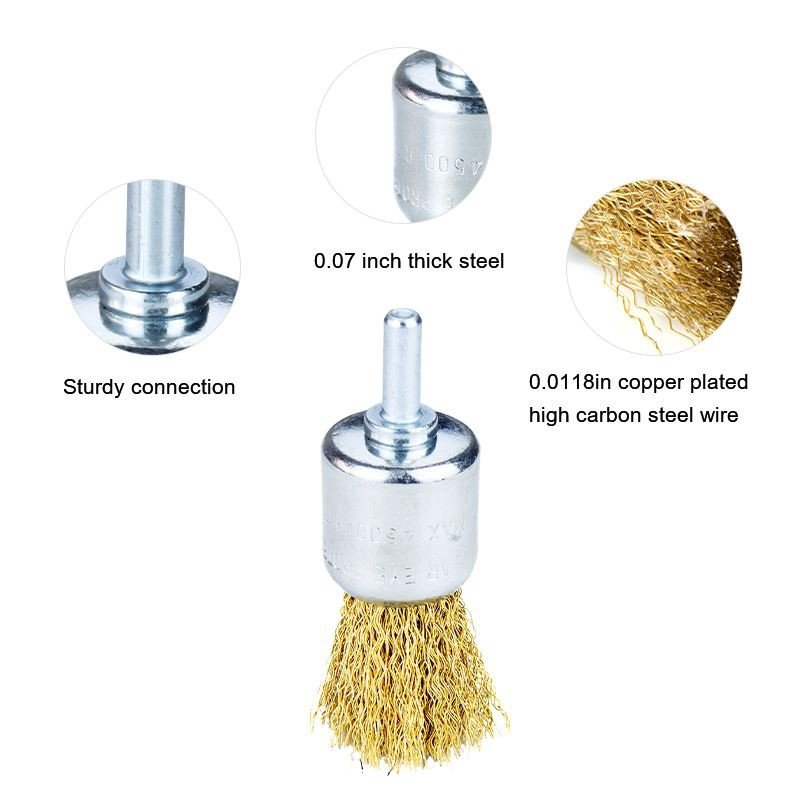 08 SALI جديد وصول النحاس الأسلاك فرشاة مجموعة مع 45 # الصلب هانلد