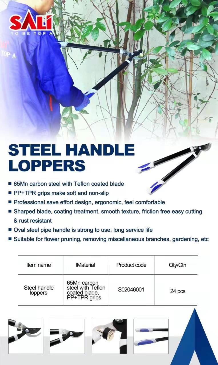 سالي مقبض حديد تلسكوبي مزدوج اللون مقص فرع سميك