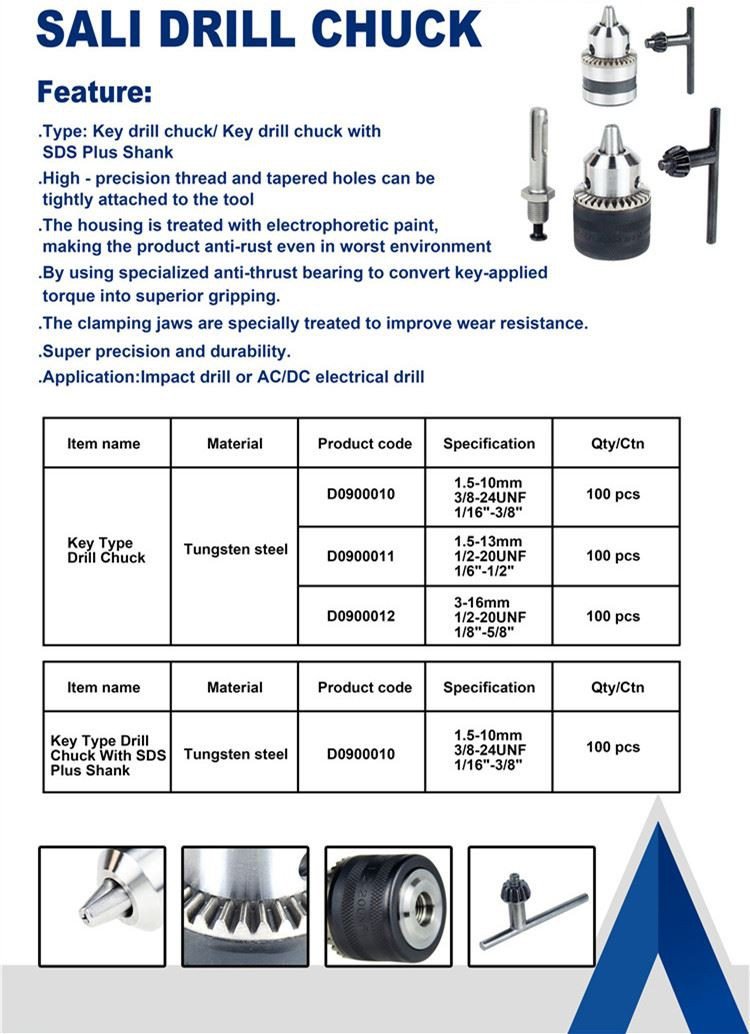 نوع المفتاح ظرف المثقاب لتأثير الحفر