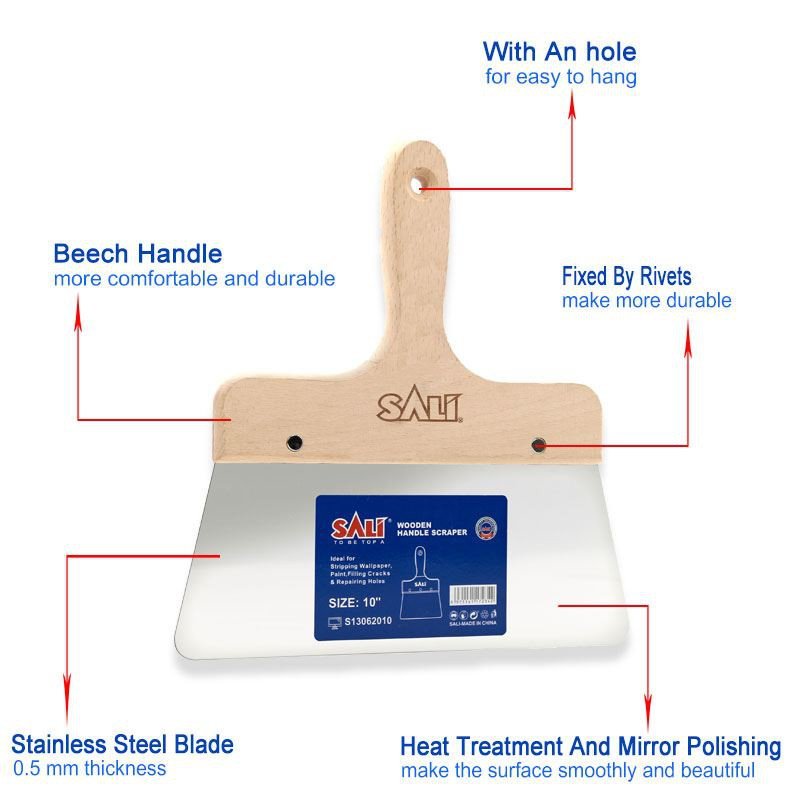 S13062006-1 SALI مقبض خشبي مكشطة وسكين المعجون