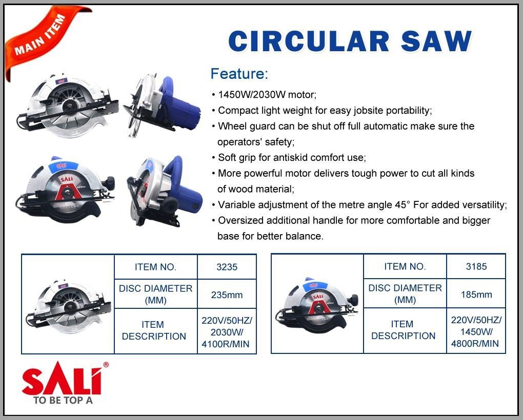 SALI المنشار الدائري استخدام TCT شفرة المنشار