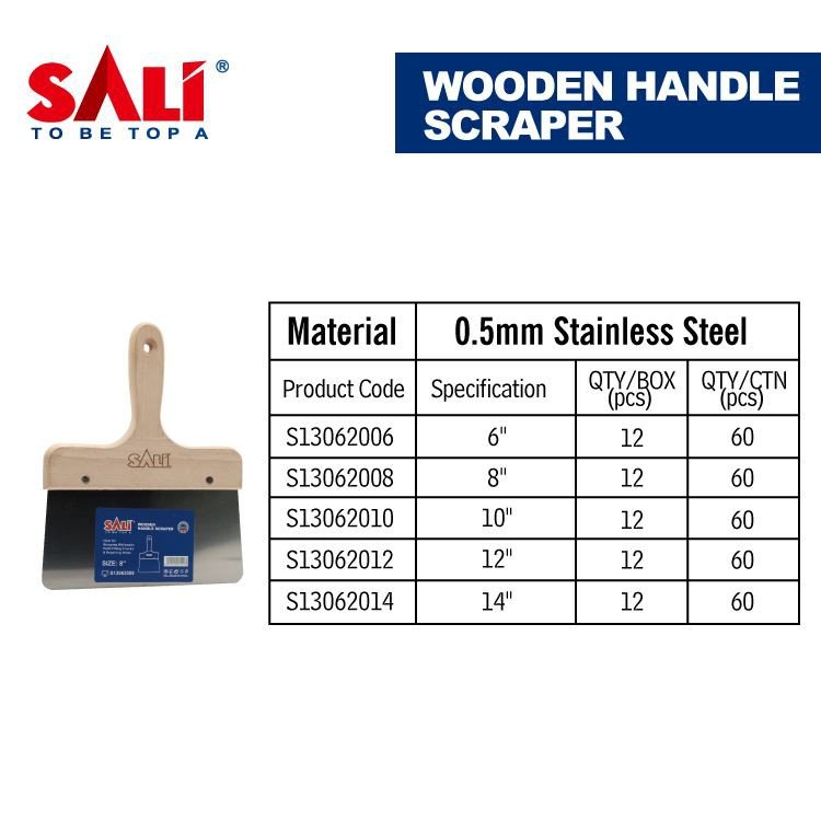 S13062006 (2) SALI مقبض خشبي مكشطة وسكين المعجون